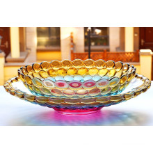 Fashion Colourful Crystal Glass Fruit Bowl